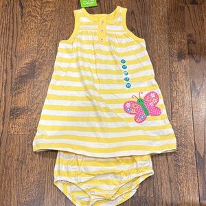 Carters Yellow dress with Butterfly Design size 24 months